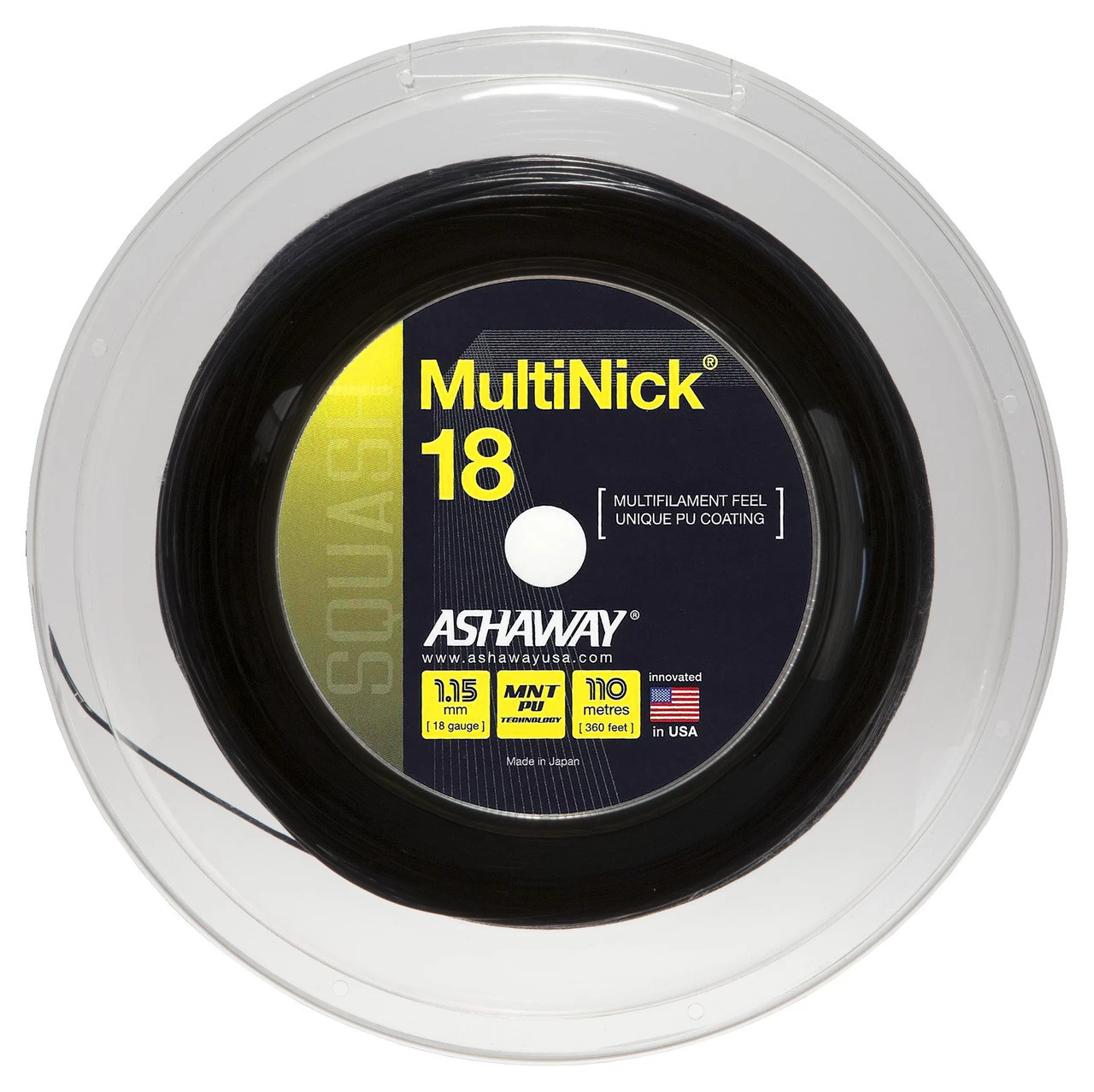 Ashaway MultiNick 18 1.15mm Squash 110M Reel 3 Ashaway MultiNick 18 1.15mm Squash 110M Reel