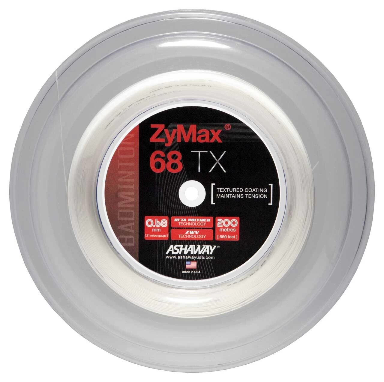 Ashaway ZyMax 68 TX 0.68mm Badminton 200M Reel 4 Ashaway ZyMax 68 TX 0.68mm Badminton 200M Reel - Image 2