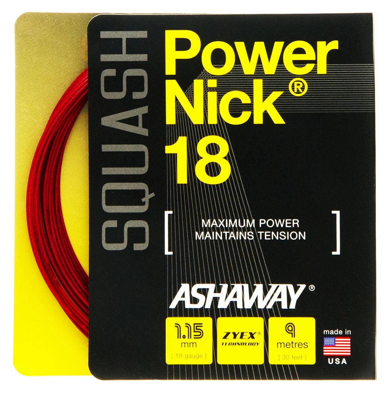Ashaway PowerNick 18 1.15mm Squash Set 3 Ashaway PowerNick 18 1.15mm Squash Set