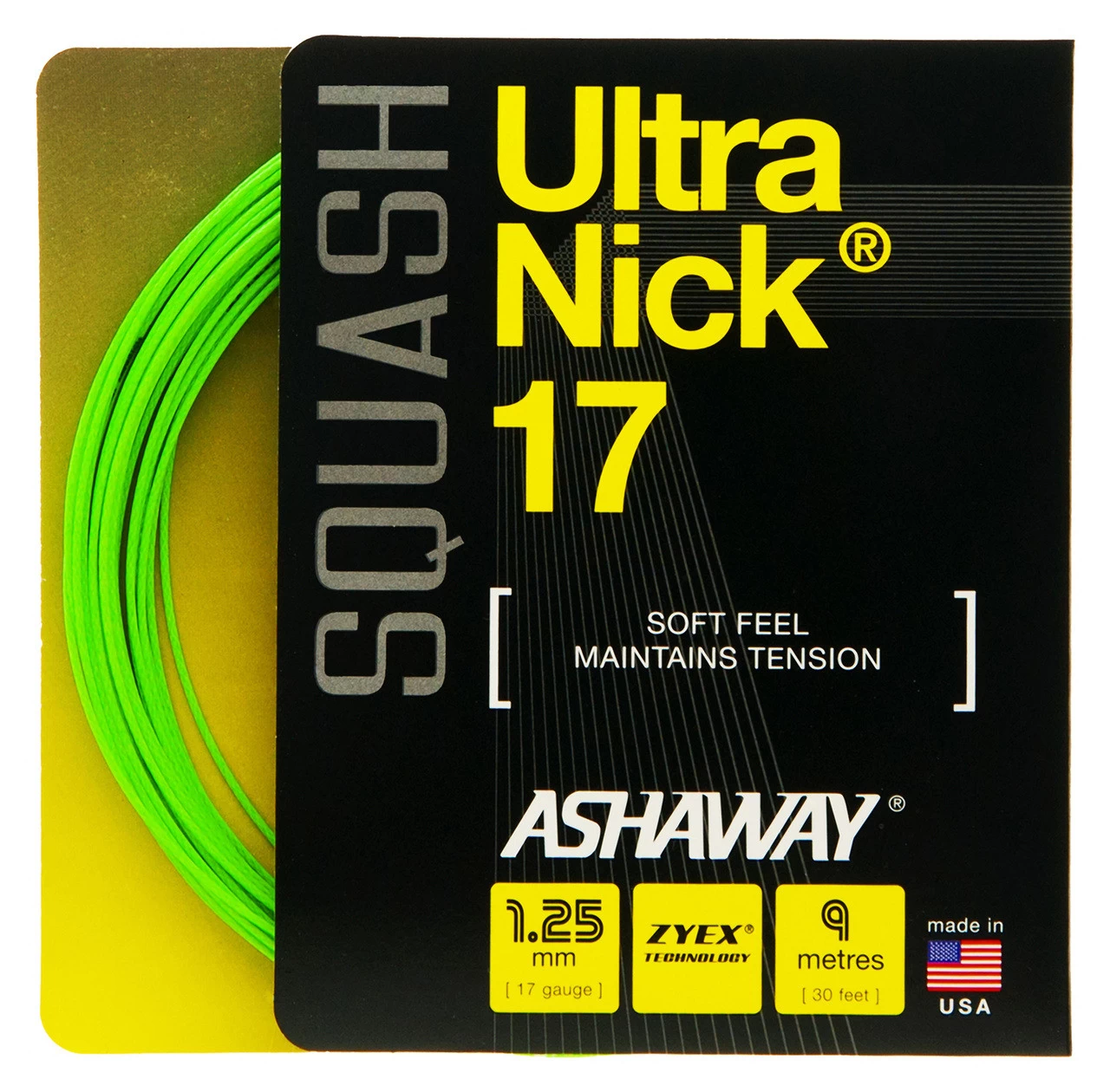Ashaway UltraNick 17 1.25mm Squash Set 3 Ashaway UltraNick 17 1.25mm Squash Set