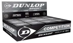 Dunlop Competition Single Yellow Dot Squash Balls 12 Pack