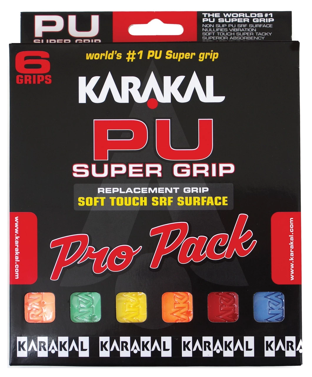 Karakal PU Super Grip Universal Replacement Grip 6 Pack 3 Karakal PU Super Grip Universal Replacement Grip 6 Pack