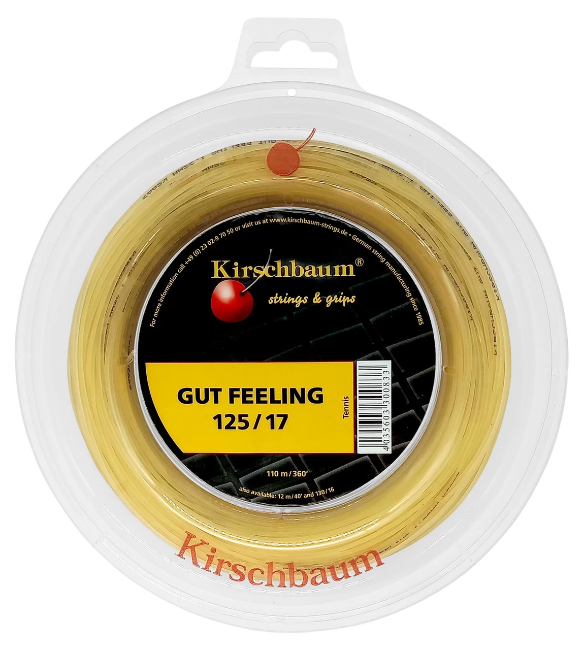 Kirschbaum Gut Feeling 17 1.25mm Squash 110M Reel 3 Kirschbaum Gut Feeling 17 1.25mm Squash 110M Reel