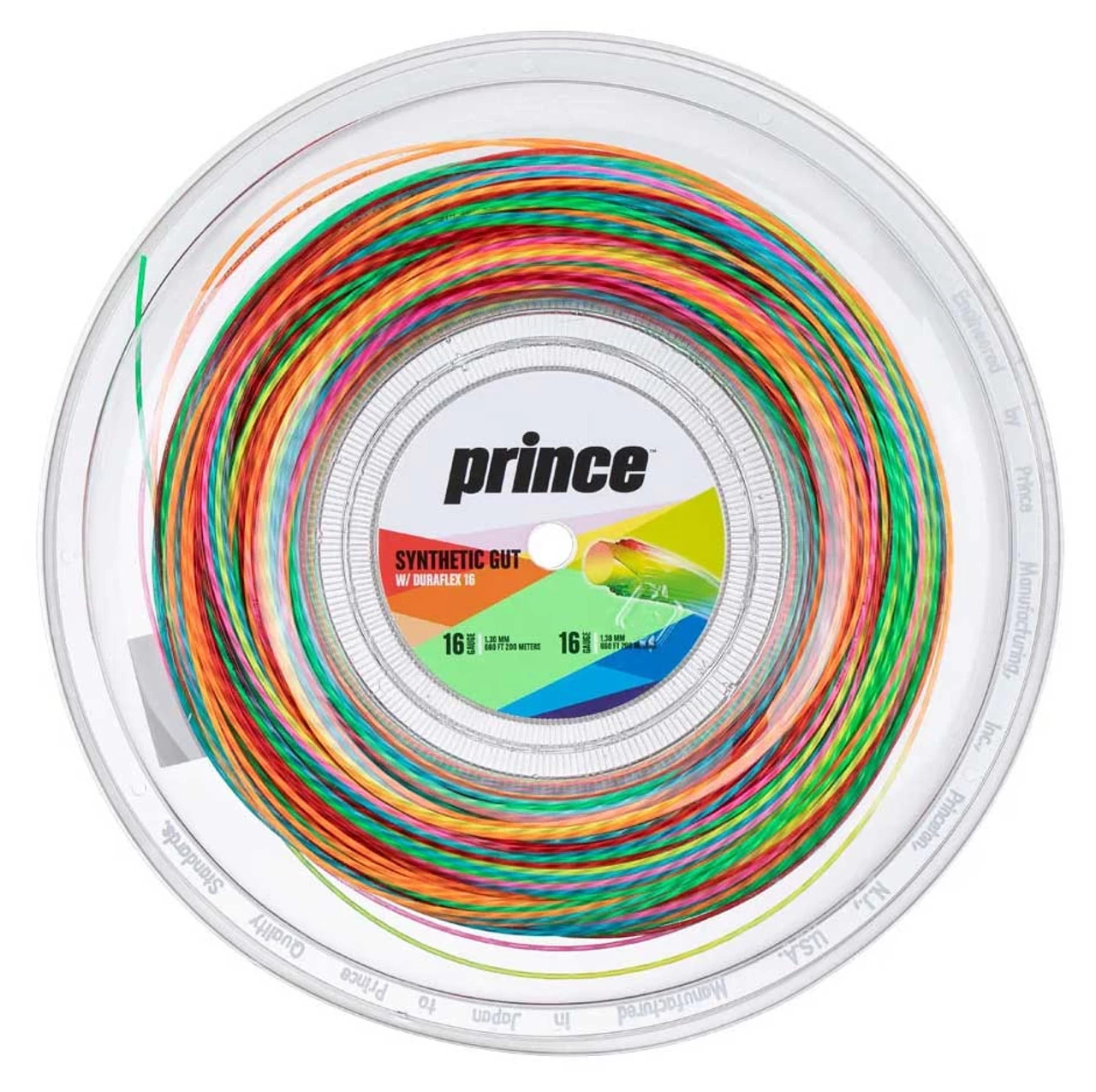 Prince Synthetic Gut Duraflex Rainbow 16 1.30mm 200M Reel 3 Prince Synthetic Gut Duraflex Rainbow 16 1.30mm 200M Reel