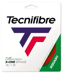 Tecnifibre X-One Biphase 18 1.18mm Squash Set -Sports General Store tecnifibre x one biphase 18 1 18mm squash set red 53781 12163.1698769594
